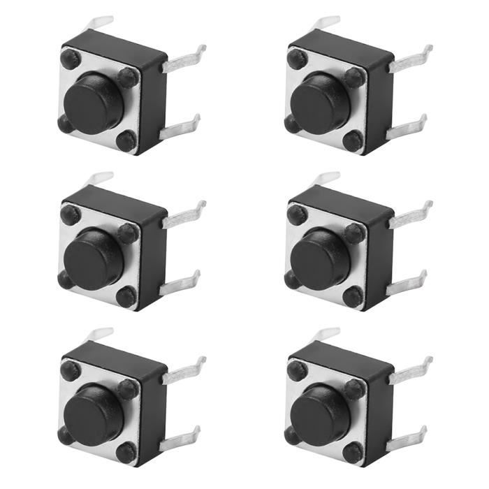 Lot De 10 Boutons Poussoirs Tactiles 12x12mm – Micro-interrupteurs 4 Broches Pour Montage électronique