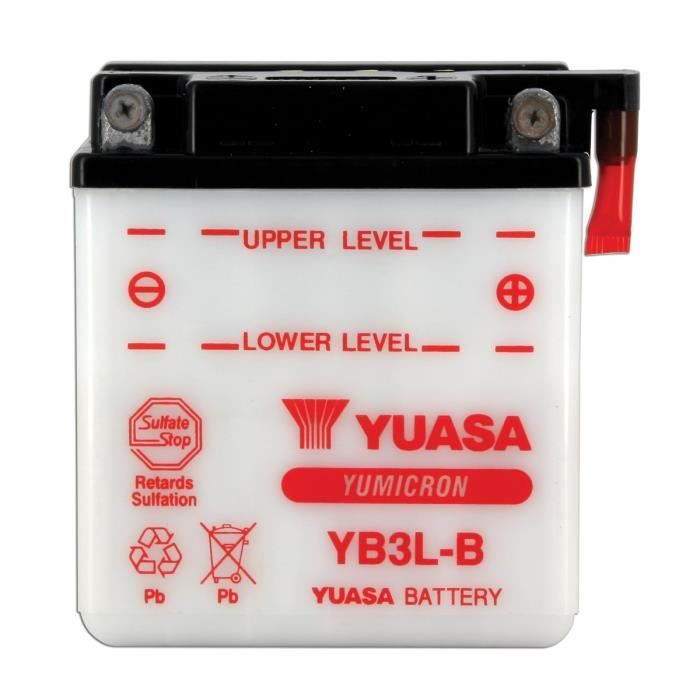 YUASA - Batterie Moto 12VAvec Entretien Sans Pack Acide Yb3L-B / Yb3Lb