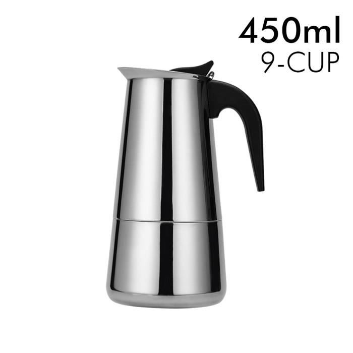 Cafetière Italienne London Sip - Moka Pot Acier Inoxydable - Noir Mat - 300ml