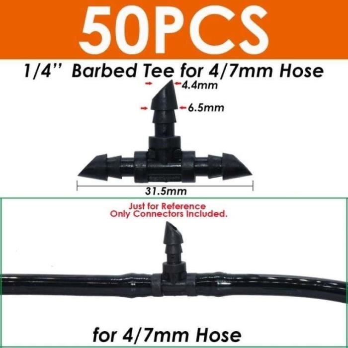 Connecteur Tuyau En Croix Plastique Barbelé - Pour Air, Eau, Carburant (diamètre 1.6-25mm)