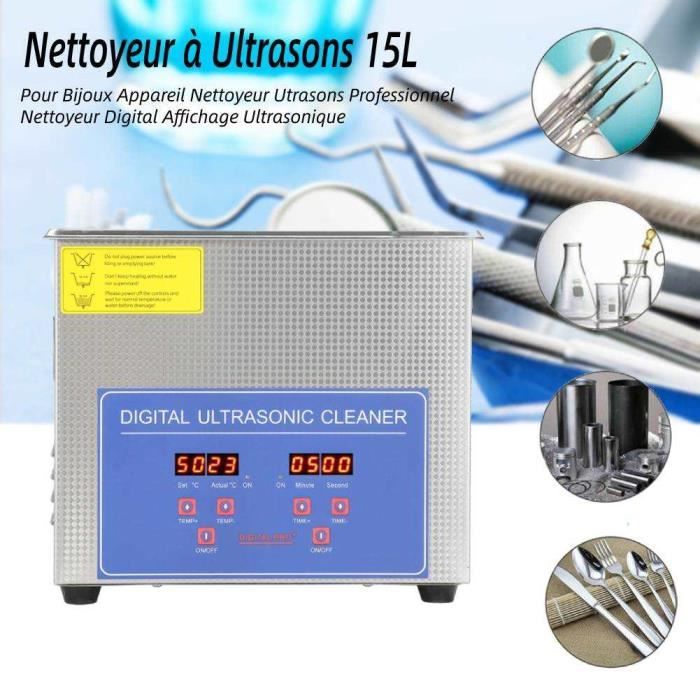 Nettoyeur à Ultrasons,bain à Ultrasons Numérique, 600W, Chauffage Et Minuterie, Panier De