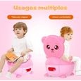 keisha-Chaise et pot 2 en 1 bébé enfant;6 mois à 5 ans,Pot Bébé Toilette Potty portative,en Forme d’Ours rose-1