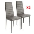 Lot de 4 chaises de salle à manger Gris - Yagewa - Contemporain - Design - Cuir - L 40 x P 39 x H 98 cm-1