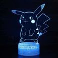 3D Pikachu Lampe Pokemon GO Veilleuse LED USB Recharge 7 Couleurs Télécommande Touch Chambre Décoration Lampe de Table Enfant Cadeau-1