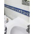 Frise Murale Adhesive,Frise murale autocollante à motif floral,idéal pour une cuisine ou une salle de bains - 10,2 cm x 5 m,Bleu-1
