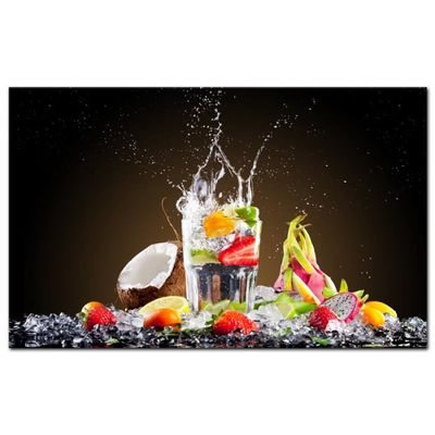 Tableau Verre Acrylique Impression HD Tableau Plexiglas Declina 50x50cm - Impression HD Bain D'orange Fruits Art Contemporain Français