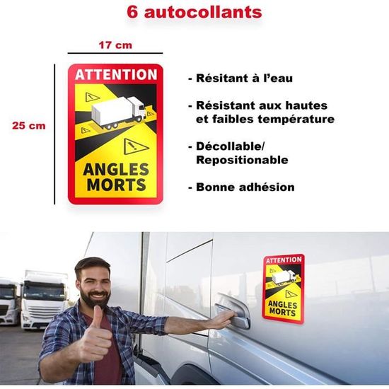 Autocollant Angles Morts pour Poids Lourds - Direct signalétique Autocollant Angles Morts pour Poids Lourds - Direct signalétique