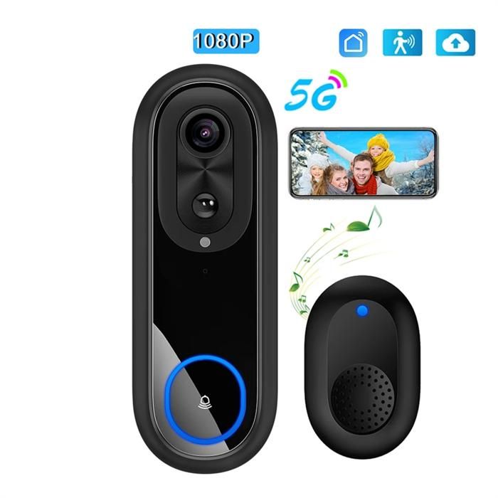 Ensemble 9 Sonnette vidéo étanche IP54, interphone visuel sans fil