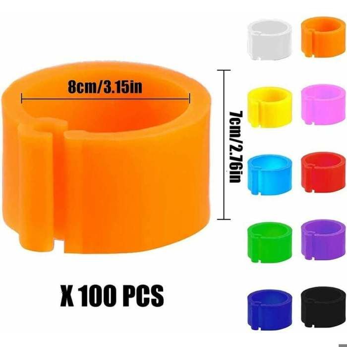 100 Anneaux Pour Pigeons - 8mm, Plastique, Identification Oiseaux