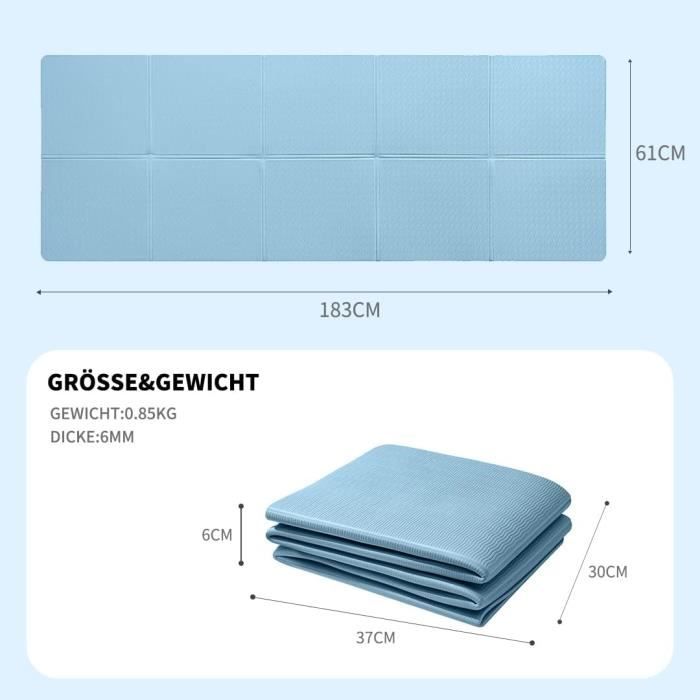 Tapis De Yoga Pliable Antidérapant Et Imperméable 183 X 60 Cm – Confort Et Stabilité Pour Vos Séances