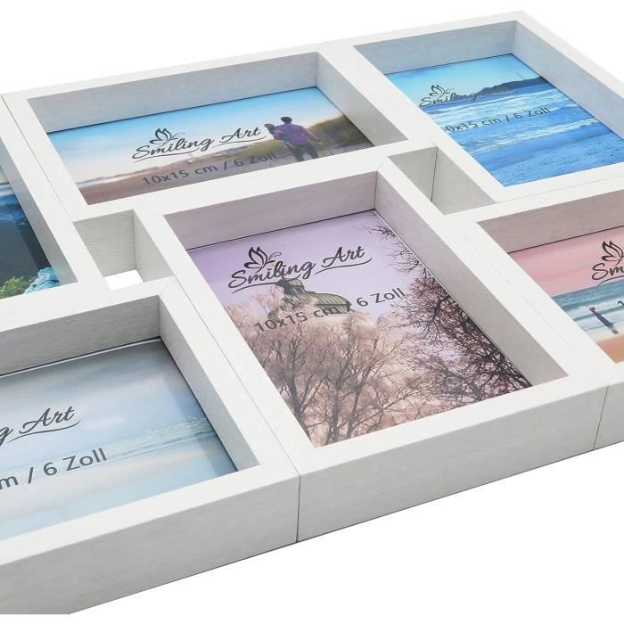 Cadre photo Collage pour 6 photos, collage de photos en bois MDF avec — free download