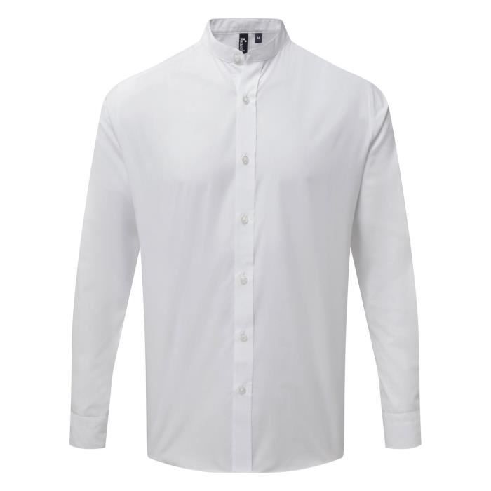 Chemise homme col grand pere PR258 blanc manches longues Blanc Cdiscount Pret a Porter