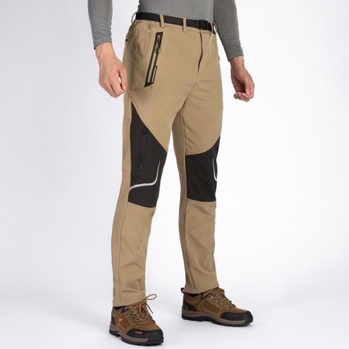 Pantalon Softshell Imperméable Homme Hiver Chaud Doublé Polaire Pour Randonnée  Camping Alpinisme - Cdiscount Sport