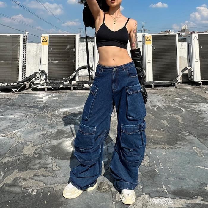 Pantalon discount délavé femme
