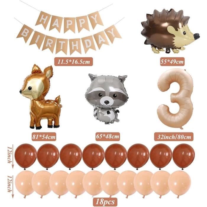 Décoration Anniversaire Thème Chantier 3 Ans Garçon - Kit 64 Pièces Avec Ballons Engins, Bannière, Numéro 3, Autocollants Et Décorations Gâteau