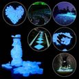 Pierre Lumineuse Exterieur, 100 pcs Artificiels Galets Fluorescent Décoration pour Jardin Chemin Piscine Aquarium Éclairage de Bleu-2