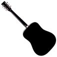Classic Cantabile guitare acoustique folk gaucher set démarrage, kit d'accessoires à 5 pièces, noir-2