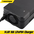 TANGSPOWER sortie 14.6V 10A pour 12V 10A Lifepo4 chargeur de batterie pinces Charge adaptateur cc entrée 100-240V avec Clips-2
