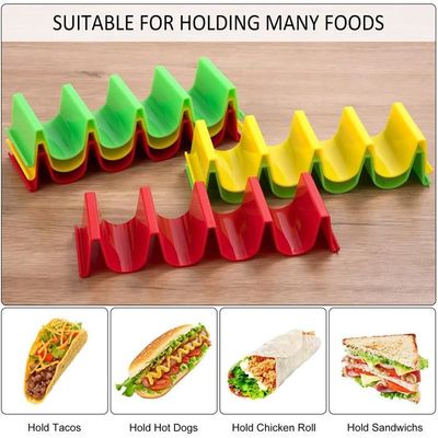 Lot De 6 Supports à Tacos En Inox – Chacun Pour 2 Tacos, Poignées, Va Au Four, Barbecue Et Lave-vaisselle