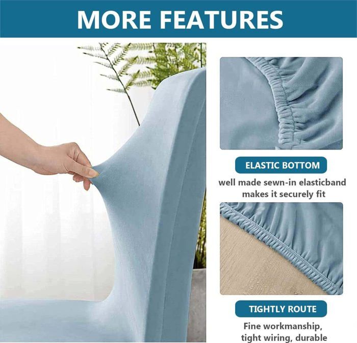 YSTELLAA Lot De 6 Housses De Chaise Extensibles - Motif Jacquard Rhombique Moderne, Protection Élégante Et Lavable Pour Chaises De Salle à Manger, Gris Clair