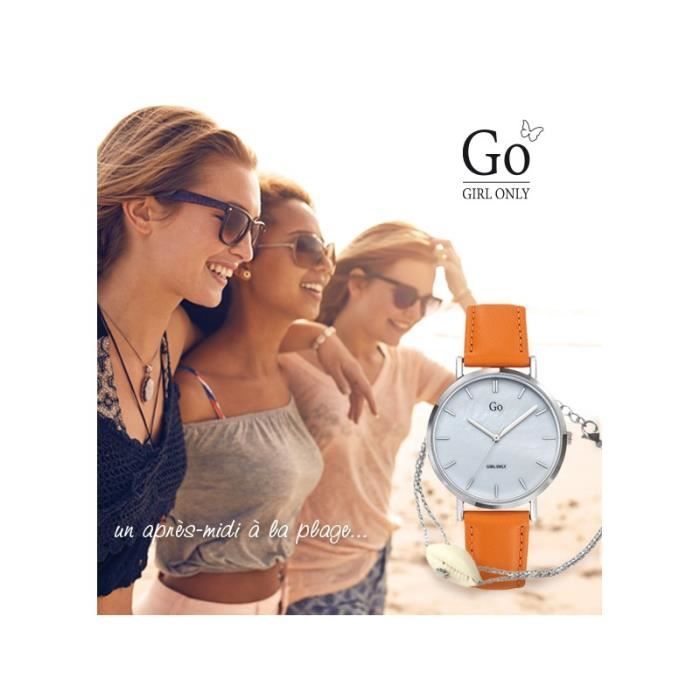 Go Girl Montre Femme Acier Cuir Rose Cadran Rosé 699332 Achat