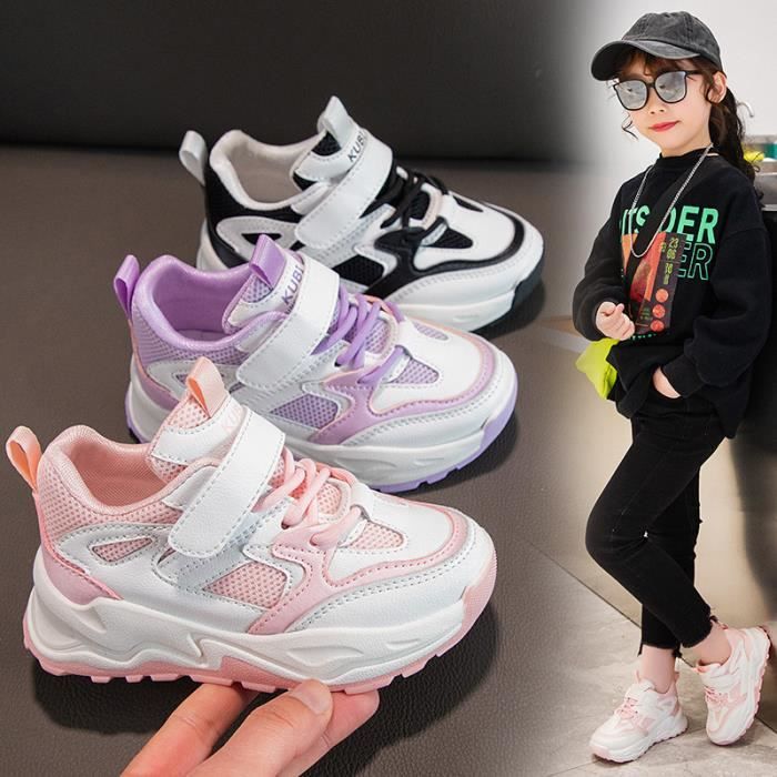 Basket Enfant Chaussures Garcon Fille Baskets Rose Cdiscount Chaussures
