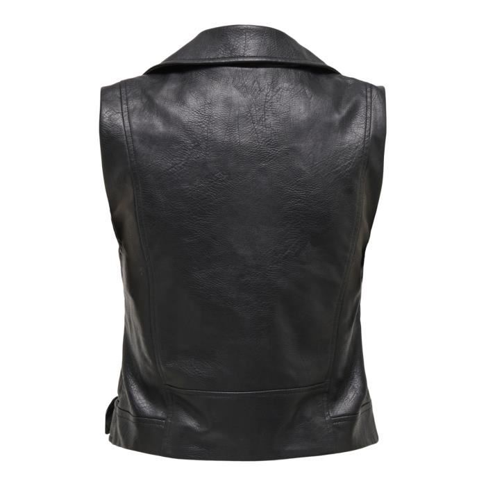 Gilet sans manche simili cuir femme shop
