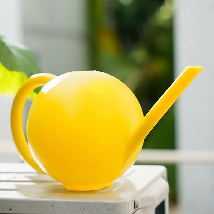Lot De 2 Arrosoirs 1 Litre Avec Long Bec Verseur - Gris + Vert - Pour Plantes D'Intérieur Et Balcon