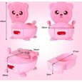 keisha-Chaise et pot 2 en 1 bébé enfant;6 mois à 5 ans,Pot Bébé Toilette Potty portative,en Forme d’Ours rose-3