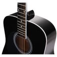 Classic Cantabile guitare acoustique folk gaucher set démarrage, kit d'accessoires à 5 pièces, noir-3
