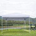 XMTECH 3x3 m Tonnelle Pliante, Tonnelle de Jardin Hauteur Réglable avec Sac, Gazebo Tente Pliable Imperméable Anti-UV, Blanc-3