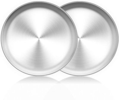 Lot De 4 Plaques à Pizza En Acier Inoxydable 30cm - Pour Four, Cuisson Et Service | Poignée Confortable Anti-Renversement