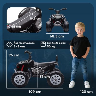 Quad électrique enfant - AIYAPLAY - 6V - vitesse de 2,5 km/h - avec phares - pour enfants 18-36 mois - rouge Quad électrique enfant - AIYAPLAY - 6V - vitesse de 2,5 km/h - avec phares - pour enfants 18-36 mois - rouge