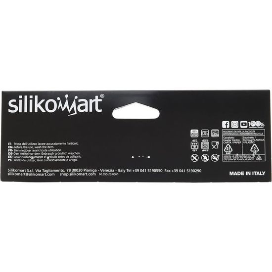 Moule Silikomart CUORE 10 Cœurs - Antiadhésif, Platine, Made In Italy, Pour Pâtisserie