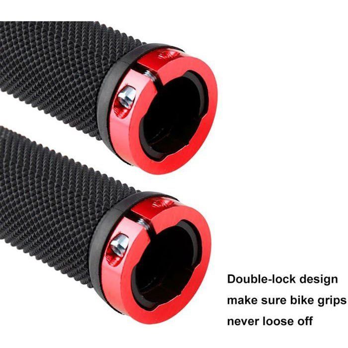 Lot De 2 Embouts De Guidon Vélo Aluminium - Rouge - Pour VTT Et Vélo Diamètre 17.5-21.9mm
