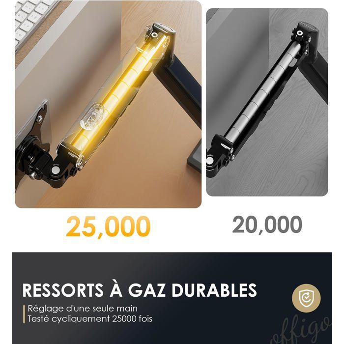 Bras Écran PC OffiGo Pour Moniteurs 15-32 Pouces - Support Réglable Jusqu'à 9kg VESA 75/100
