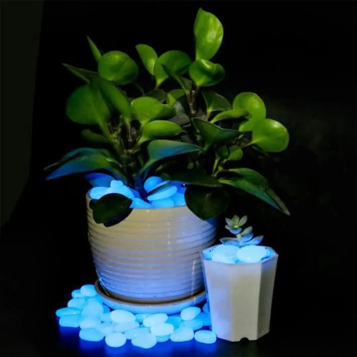 300 Galets Blancs Luminescents - Cailloux Décoratifs Pour Jardin, Aquarium, Décoration Extérieure/Intérieure - Taille ~1cm, Résine