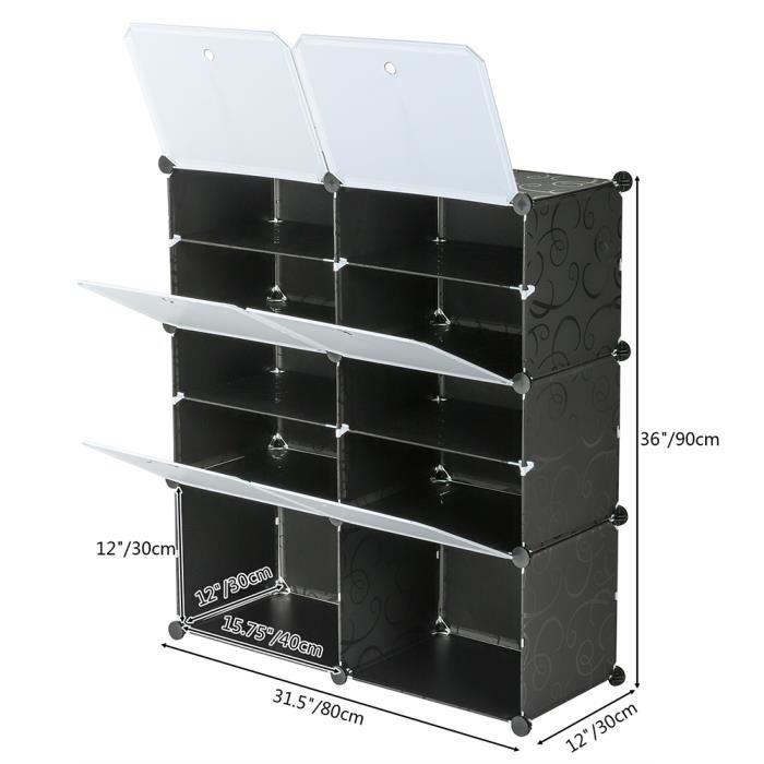 Système d'étagères en plastique à 5 niveaux de rangement (24'' x 36'')  Unité d'étagères en plastique 