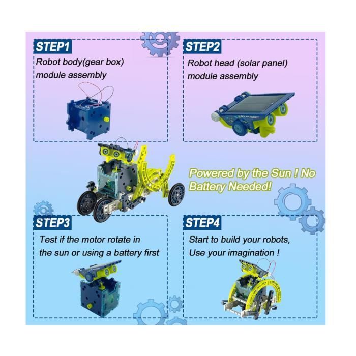 Jouet robot solaire STEM 12 en 1 - Cadeau d'anniversaire sympa - Cadeau de Noël pour garçon - Expériences pour enfants à partir de 8, 9, 10, 11, 12 ans et plus Jouet robot solaire STEM 12 en 1 - Cadeau d'anniversaire sympa - Cadeau de Noël pour garçon - Expériences pour enfants à partir de 8, 9, 10, 11, 12 ans et plus