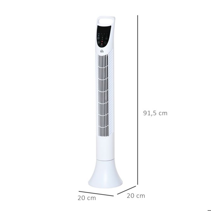 Ventilateur Colonne Cecotec EnergySilence 1090 Skyline Retro - 40W, 81cm, Télécommande, LED | Blanc Intelligent
