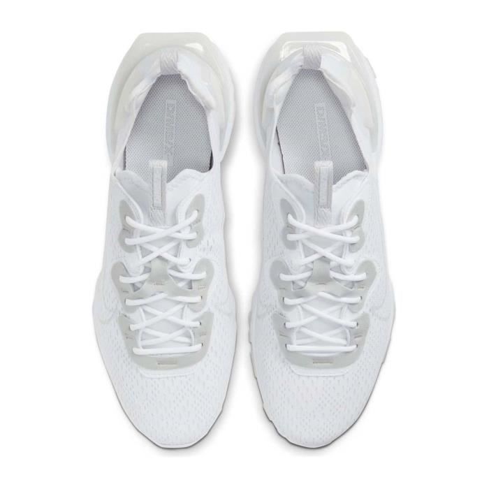 Baskets Homme NIKE React Vision Blanc Cuir Lacets Plat