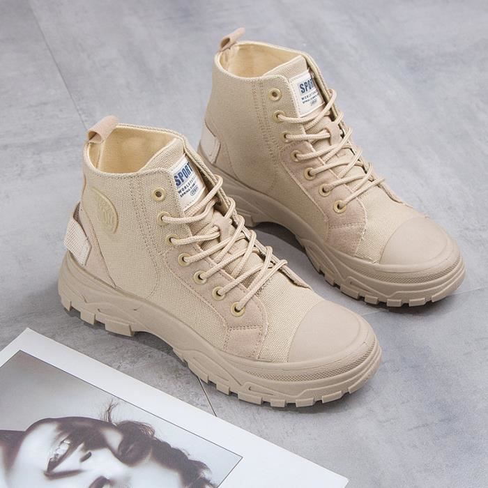 BOTTE Femme Loisir Antid rapant r sistantes l usure Respirant Martin bottes beige YH