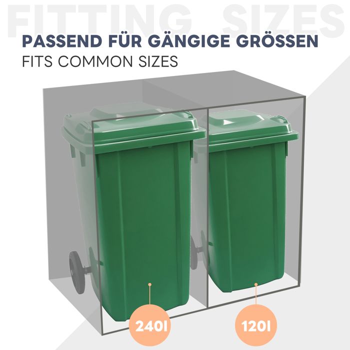 Abri Poubelle Extérieur 240 L Anthracite - Cache-poubelle Acier Moderne 68x80x116 Cm