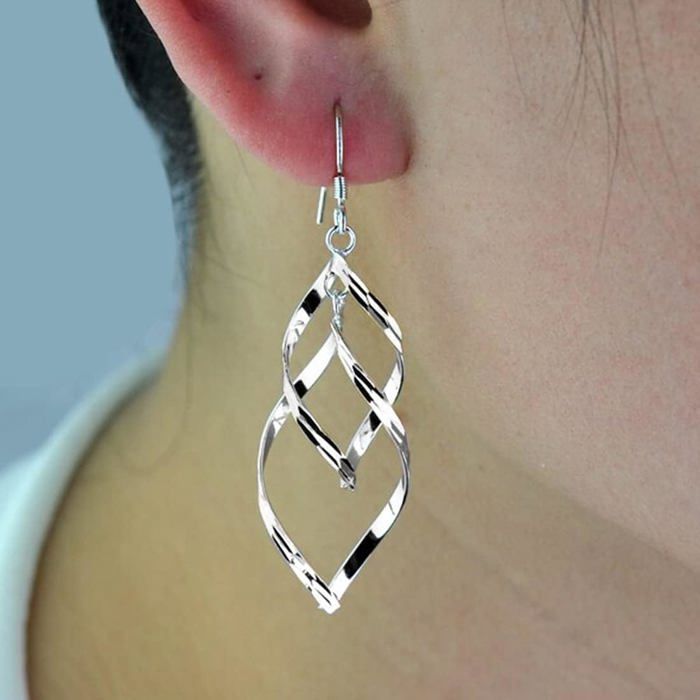 Boucles D'Oreilles Femme En Or 14K Plaqué - Cerceau Torsadé Élégant - Hypoallergénique - Cadeau Bijou
