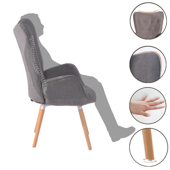 Fauteuil Relax Scandinave Tissu Bouclette - Confort Assise Ergonomique Crème/Noir