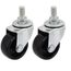 sourcingmap/® 1,5 Roues en caoutchouc M8x15mm tige filet/ée Roulette pivotante universelle frein 4pcs