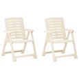 8180•JILLE® Chaise Scandinave - Best Chaises de jardin 2 pcs Plastique Blanc - 56 x 59 x 82 cm-0