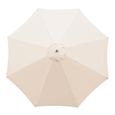 Parasol d'extérieur imperméable - FUROKOY - Toile d'ombrage pour parapluie de 3m - Blanc - Garantie 2 ans-0