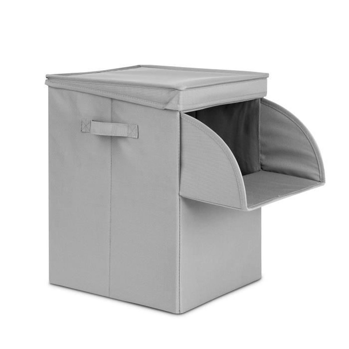 19.7 In 135L Panier à Linge Pliable 3 Compartiment Corbeille à Linge Grande Tissu Impermeable avec Poignée Panier de Rangement Gris pour Chambre