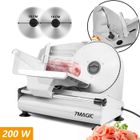 FATABETA Trancheuse Électrique SL518 200W - Lames Dentelée et Lisse 19 cm - Réglable de 0 à 15 mm - Pour Viandes, Jambon, Saucisson, Pain